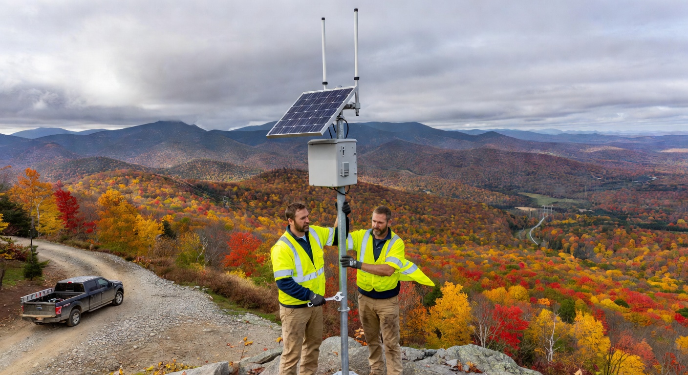 Installing mesh relay node on mountain summit