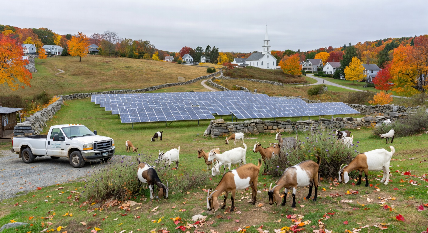 Community solar farm in a New England town